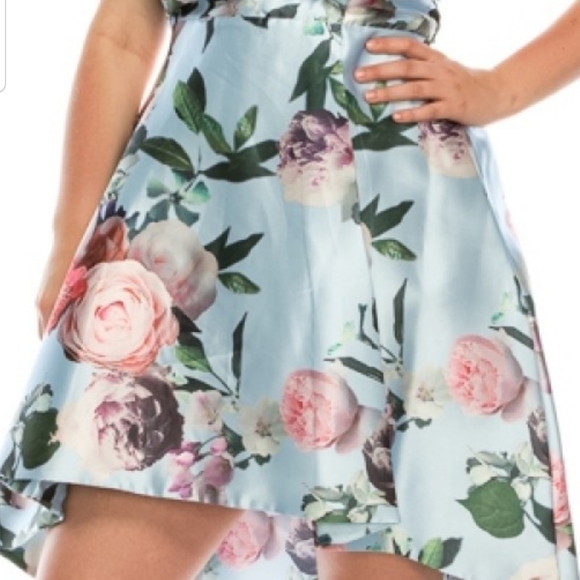 Shelby Nites Plus Size Sky Peony High-low dres NWT - Picture 3 of 4